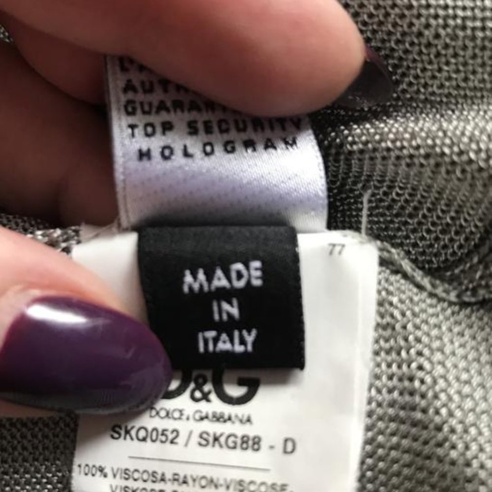D&G Dolce and Gabbana beautiful silver gray  Vneck jumper XS-S - Picture 8 of 9
